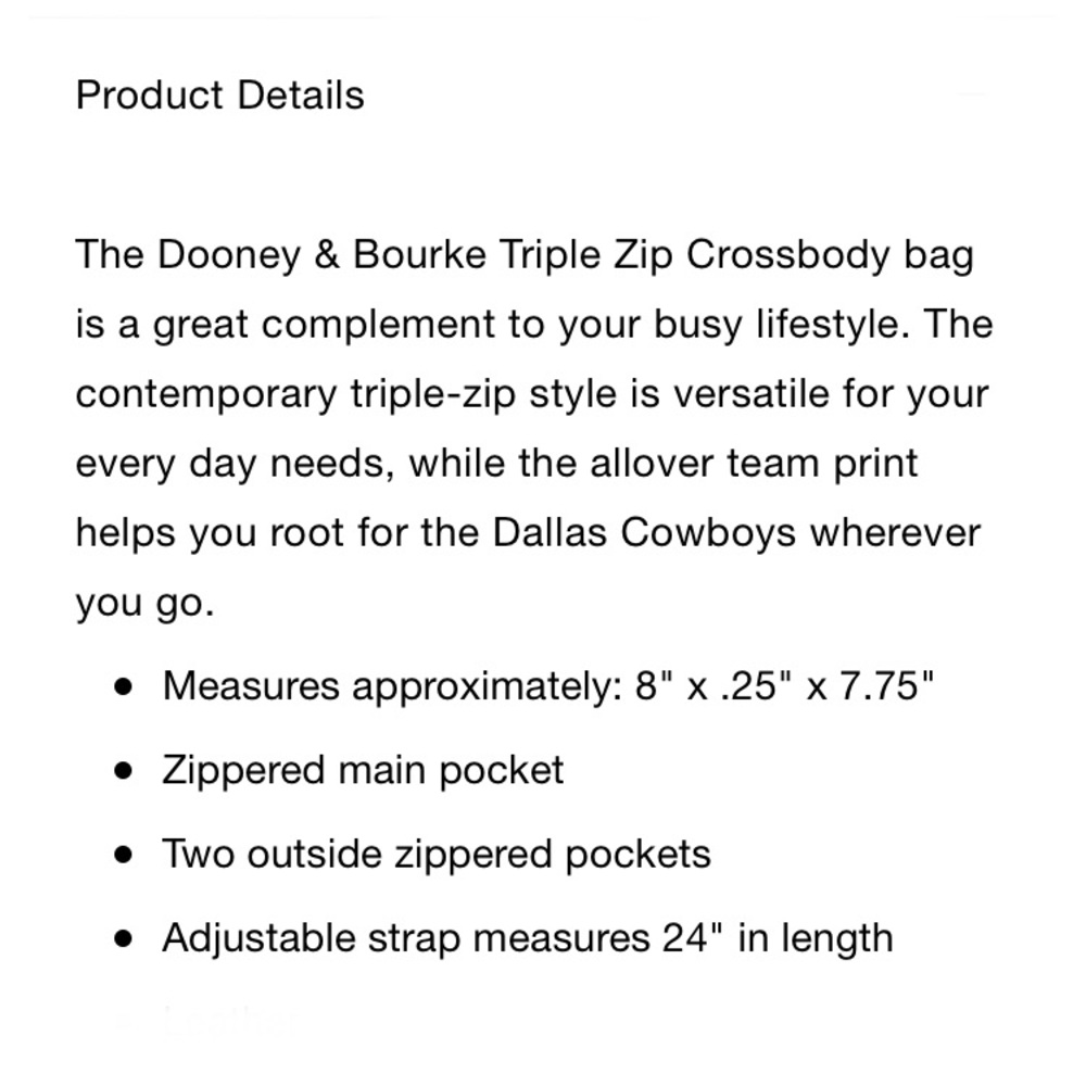 NWT Dooney & Bourke Dallas Cowboys Crossbody Bag - Picture 7 of 7